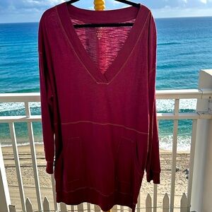 NATURAL LIFE Deep Red Long Sleeve Dress